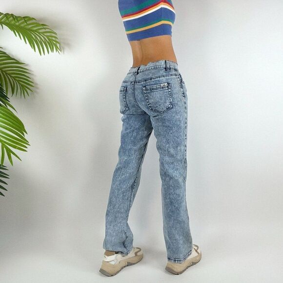 Vintage 80s / 90s Grunge Low Rise Acid Washed Straight Leg Denim Jeans / Size: 6 - Picture 4 of 6